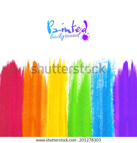 Rainbow paint strokes vector background