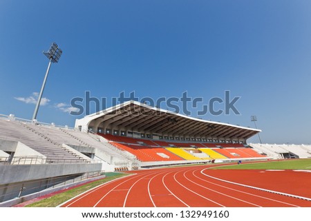 Football Grandstand in 700th Anniversary Sport Stadium at Chiang Mai, Thailand.