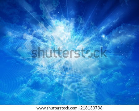 Blue space sky, universe background