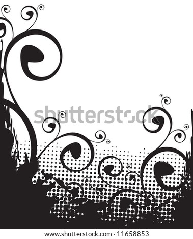 black and white pictures of nature. stock vector : lack and white
