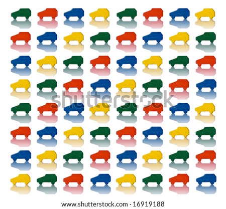 Colorful wooden cars pattern