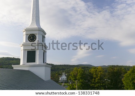 Stowe Community Church Steeple, Stowe, Vermont, USA
