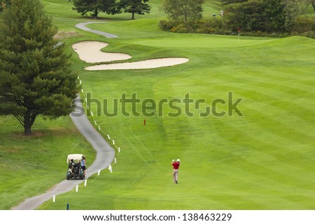 Golfing at Stowe Country Club, Stowe, Vermont, USA