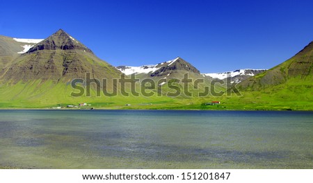 Mountains and Sea in the nordwest of iceland