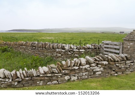 Stone walls  in the Orkney Islands