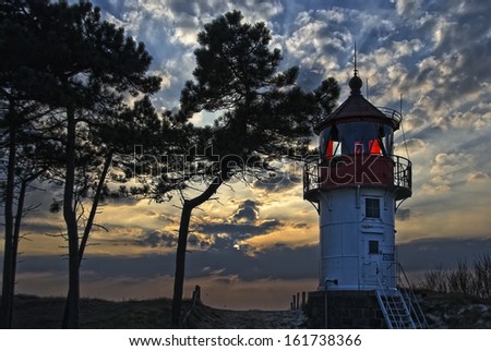 beacon light on the island Hiddensee, germany