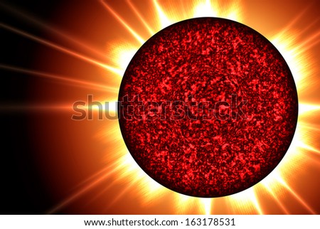 Solar flare in space