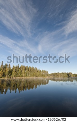 Morning mood at the river Oesterdalaelven, Dalarna, Sweden