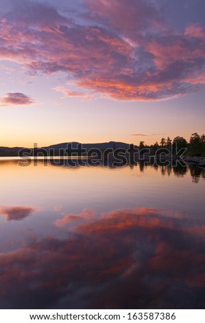 Dawn at a lake in rogen, nature reserve, sweden