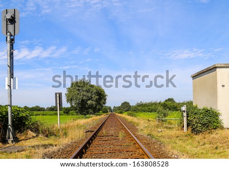 Rail line in Langeln, Germany