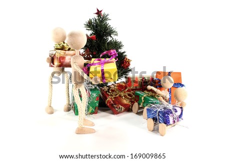 dolls on the handing out of presents