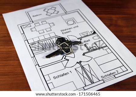 key for the new flat - construction plan