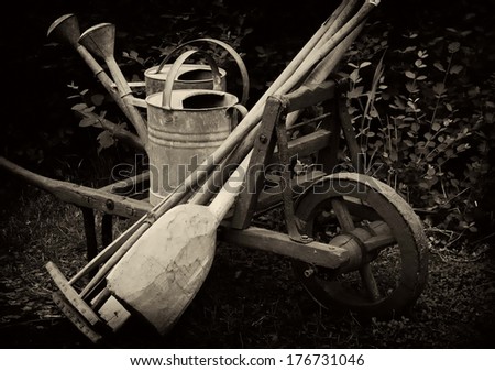 old garden equipment