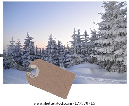 Label cardboard paper cord winter