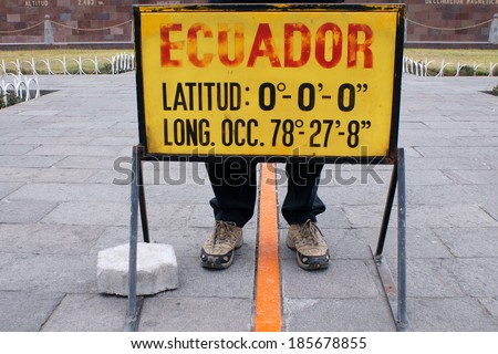 feet on both sides of the equator-line, Ecuador