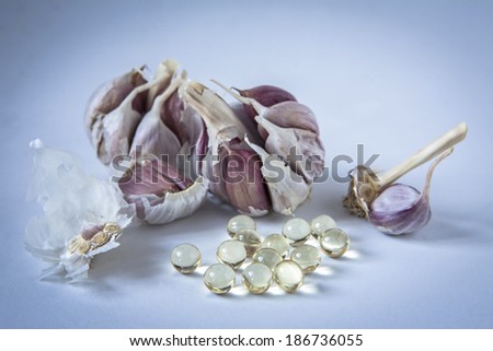 Garlic oil capsules, vitamins d pills