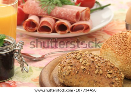 Breakfast bread and cold cuts