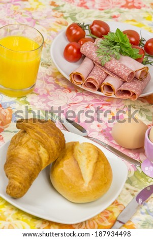 Breakfast bread and cold cuts