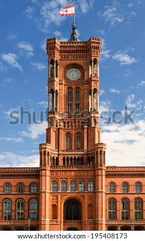 red town hall in Berlin, Germany