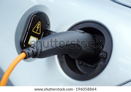Charging socket of a car Electro - zero emission