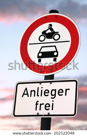German road sign with the words 