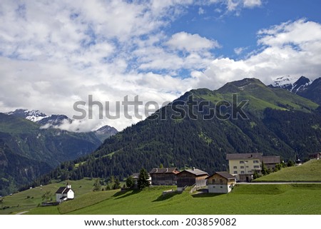 Small village in a swiss valley, Switzerland