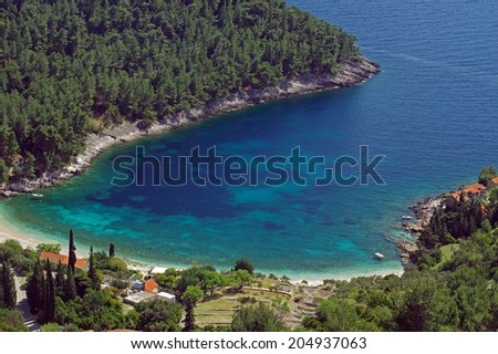 dream bay on the island Korcula