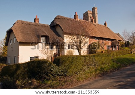 Traditional thatched cottages in EllwsboroughUK
