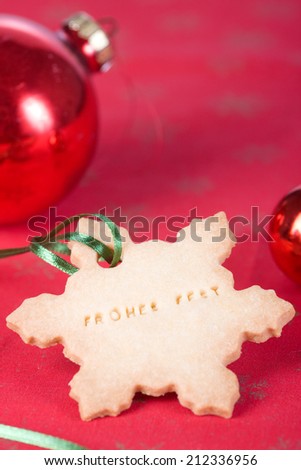 Happy Christmas bakery with the German words \