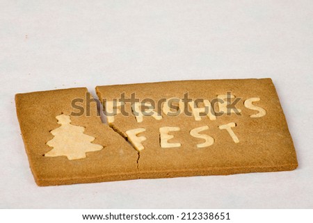 Happy Christmas bakery, cookies with the German words 