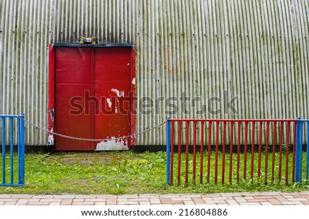 Side entrance at cinema on camping ground, Prerow