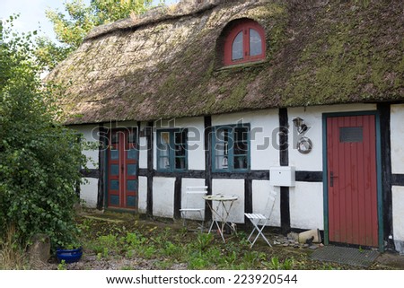 Abandoned thatched cottage