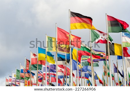 colorful different flags