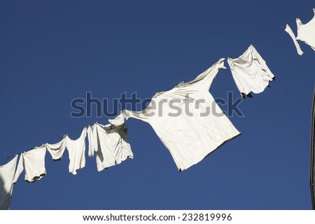Clothes line in the Martin-Luther-Quarter in Hamm, Germany