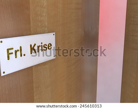 sign on a door: Frl. Krise