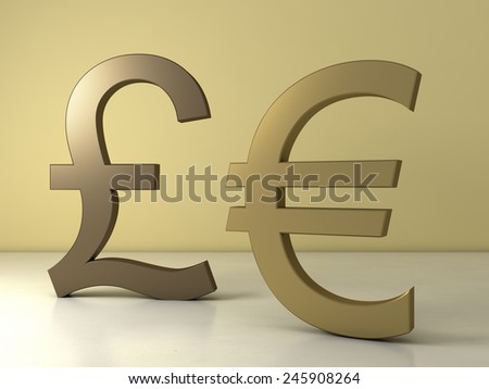 Euro and pound sterling sign