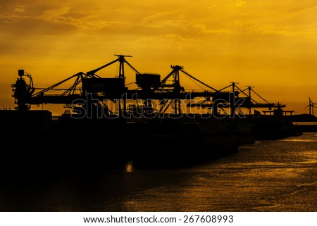 rotterdam port sunrise
