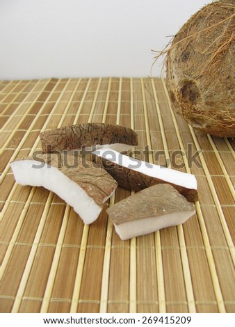 Fresh coconut pieces