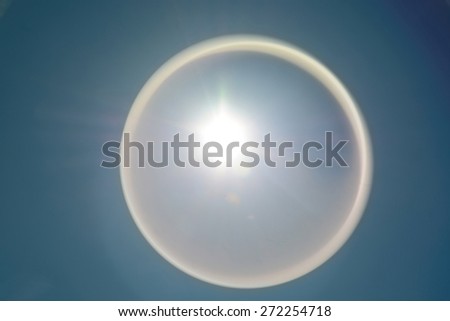 Bubble around the sun; photographic effect
