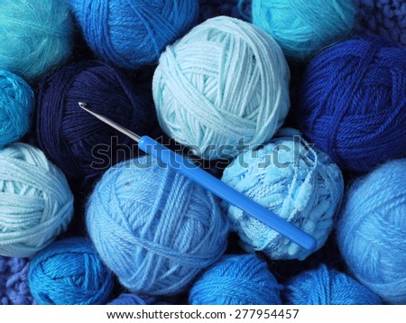 blue balls of wool