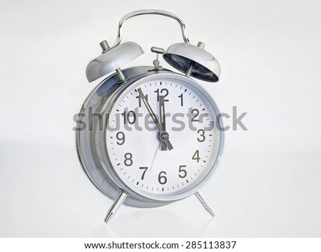 Bell alarm clock with 2 bells in silver