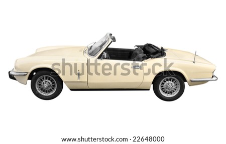 stock photo a vintage cream white British classic sports car from the 60s