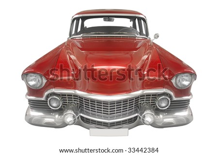 stock photo classic American car from the 50s isolated on white background