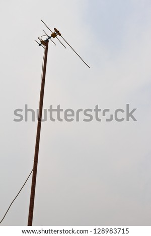 old television pole with white background