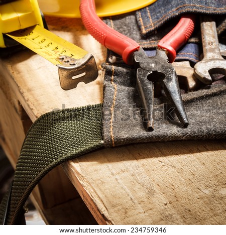 tool renovation on brown wood