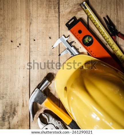 tool kit on brown wood