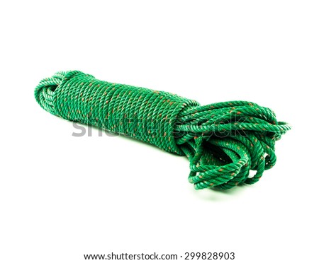 green rope on isolated background