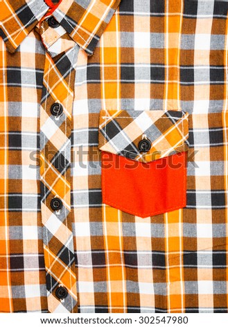 checked pattern style orange shirt
