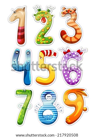 Colorful Cartoon Numbers For Kids Colorful Cartoon Numbers For Kids