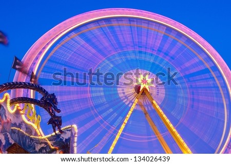 Ferris wheel time evening